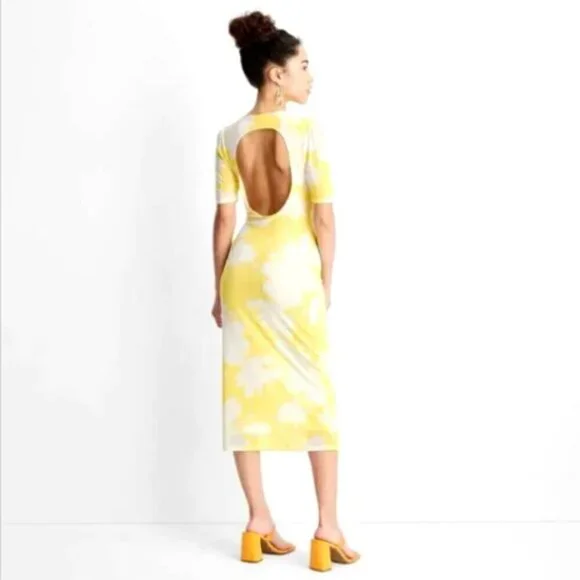 Future Collective Gabriella Kareefa-Johnson Floral Midi Mesh Dress Sz 1X #277A - Picture 5 of 11